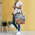 thumbnail image 4 of FORMRS Womens Canvas Tote Bag with Zipper Inner Pocket Shoulder Handbag, Starry Pizza, 4 of 7