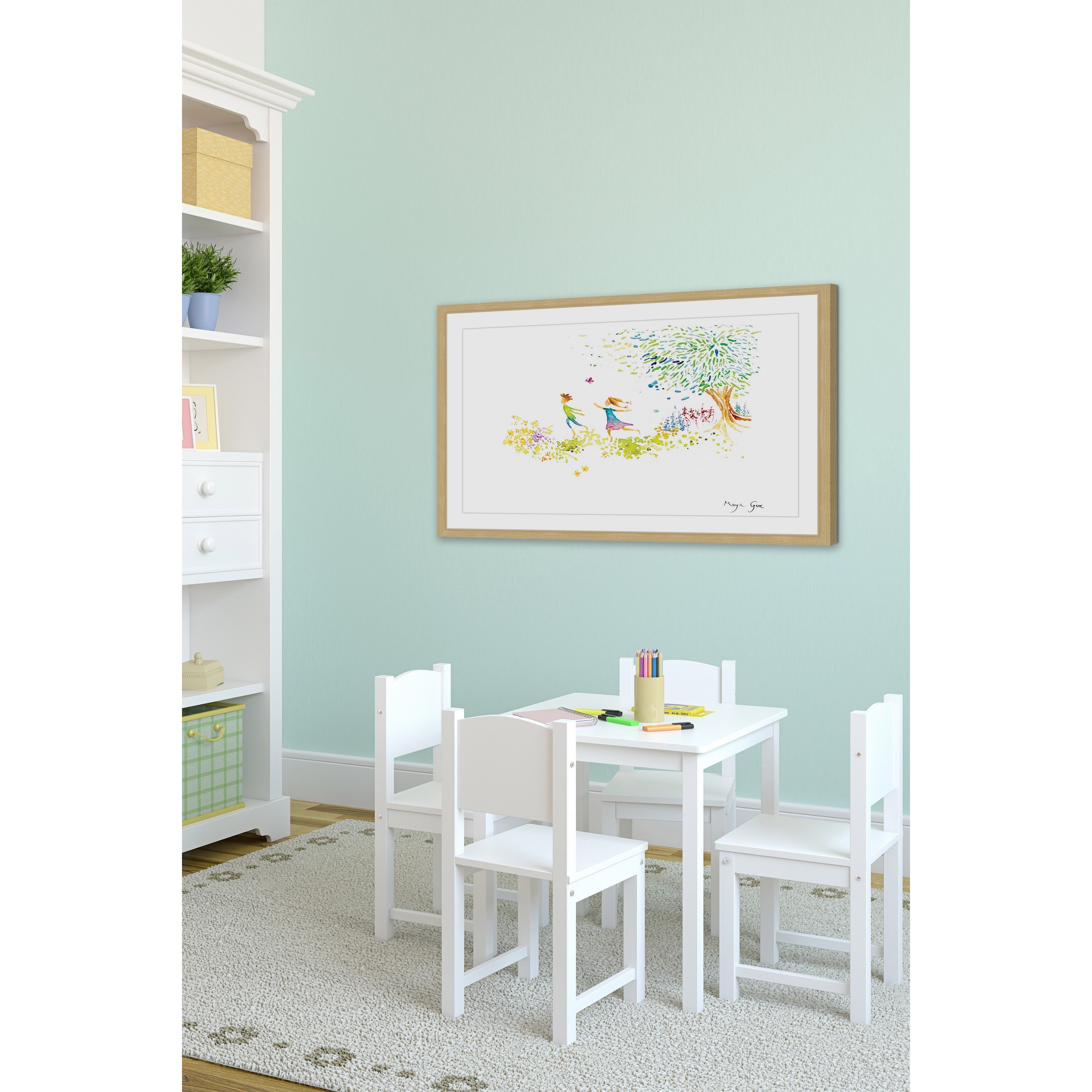 Marmont Hill "Girl and Boy" by Maya Gur Framed Painting Print