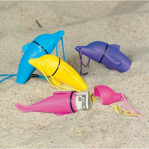 Dolphin Beach Safe Containers - Party Favors - 12 Pieces