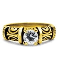 thumbnail image 3 of Tribal Irish Celtic Wedding Engagement Gold Plated Women Commitment Promise Ring, 3 of 3