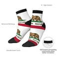 thumbnail image 5 of Women's Men's California Flag Lightweight Ventilation Quarter Ankle Socks, 5 of 7