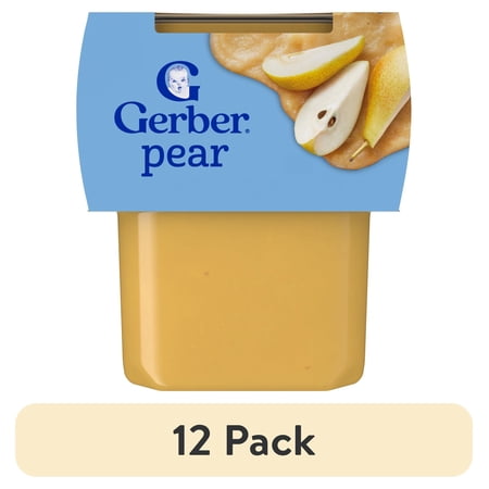 (12 pack) Gerber Stage 2 Baby Food, Pear Puree Tub, Baby Puree, 2PK 8 oz