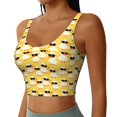 thumbnail image 2 of Fotbe Cute Duck With Black Glasses Sujetador Deportivo Largo sin Aros para Mujer con Almohadillas y Soporte Medio, Transpirable y Absorbente, Camiseta Tipo Chaleco o Tank Top-Large, 2 of 8