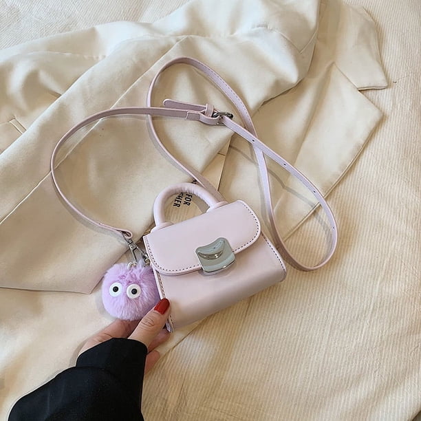 Bolso para niños, bolso de hombro para niña, lindo bolso de mano de princesa, bolso de mensajero de moda con contraste de color para niña