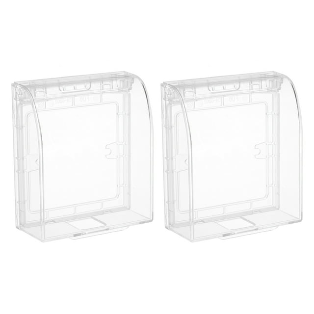 Uxcell 2pcs Outdoor Plug Cover Electrical Outlet Protector Box Cover 86 Type Transparent