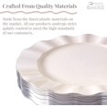 thumbnail image 4 of Elegant Plastic Plates for Party with Scalloped Rim (10 PC), Disposable Heavy-Duty Dinner Plates for Wedding Reception - 11.25”, Fancy Plastic Dinner Sets with Silver Edge for Upscale Events - Ivory, 4 of 5