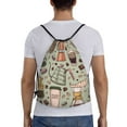 thumbnail image 2 of Kdxio Coffee Makers Macaroons Chocolate Print Drawstring Backpack Bag,Waterproof Draw String Back Sack, Gym Drawstring Bags Swim Bag For Unisex, 2 of 9