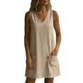 thumbnail image 6 of Bosfbaoi Dresses for Women Casual A-Line Shift Dress Loose V-Neck Sleeveless Tunic Dress with Pockets Summer Dresses for Women 2026, 6 of 7