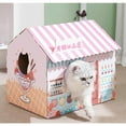 thumbnail image 4 of thinsony Corrugated Cardboard Cat House with Scratching Pad for Training Toy Cats Brown, 4 of 9