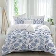 thumbnail image 2 of Blue Coastal Bedding 3 Piece Duvet Cover Set California King, Shell Floral Ocean Retro Soft Microfiber Comforter Cover with Zipper Closure & Pillowcases, Wrinkle & FadeResistant Quilt Cover, 2 of 9