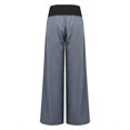 thumbnail image 4 of YUGYXL Womens High Stretch Waist Pants Loose Summer Wide Leg Pants Palazzo Pants Beach Lightweight Trousers with Pockets Blue S, 4 of 7