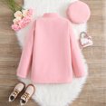 thumbnail image 3 of Gibobby Abrigos de invierno para bebés y niñasRopa de chaqueta de abrigo de lana cálida con de Color sólido de manga larga de invierno para niñas pequeña(Rosa, 11-12 Años), 3 of 5