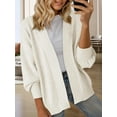 thumbnail image 4 of Women'S Fall Fashion: Front-Open Long-Sleeved Knitted Cardigan Sweater Cream White XXL, 4 of 6