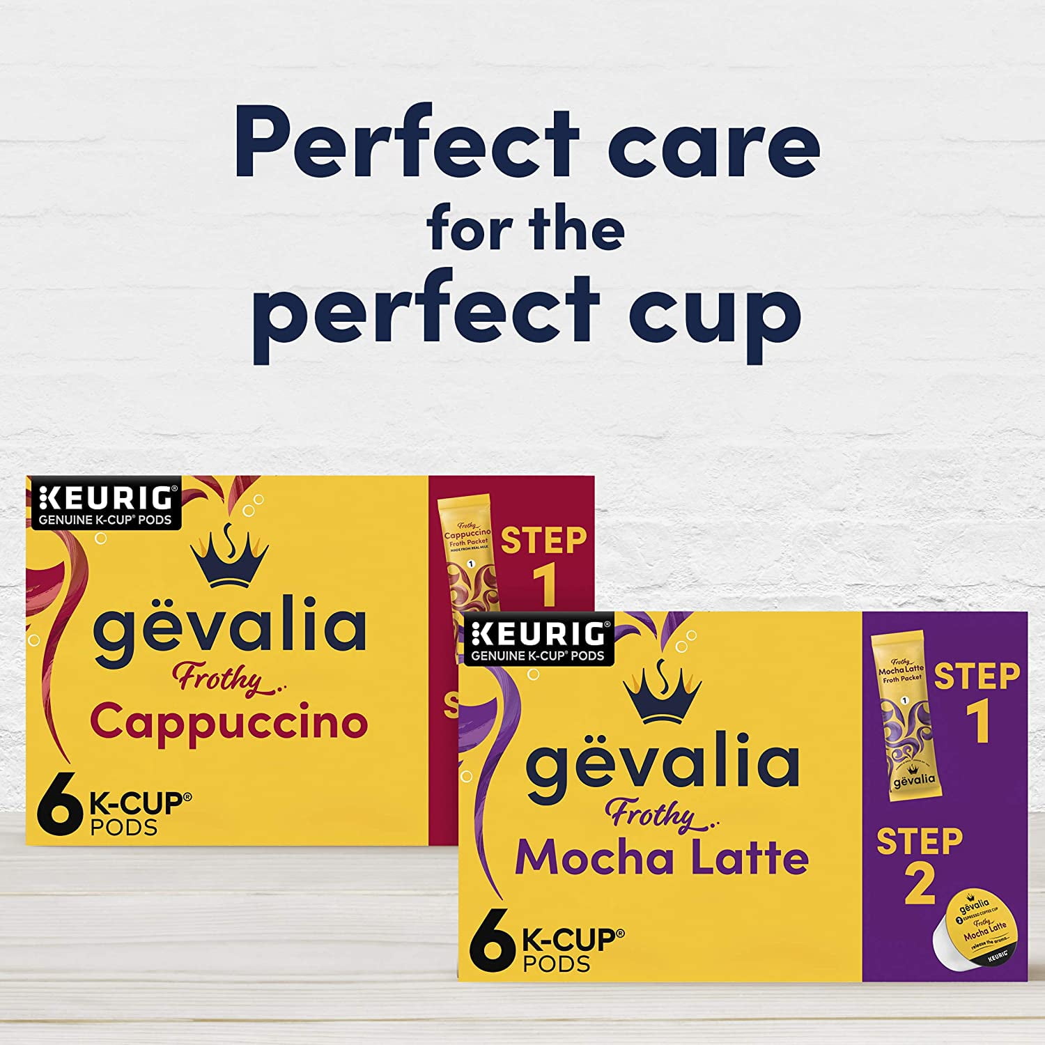 Gevalia Frothy 2-Step Caramel Macchiato Espresso K-Cup Coffee Pods & Froth Packets Kit, 6 ct Box (Pack of 4)