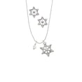 thumbnail image 2 of Delight Jewelry April - Clear Crystal Bicone Silver tone Snowflake Charm Necklace and Stud Earrings, 2 of 4