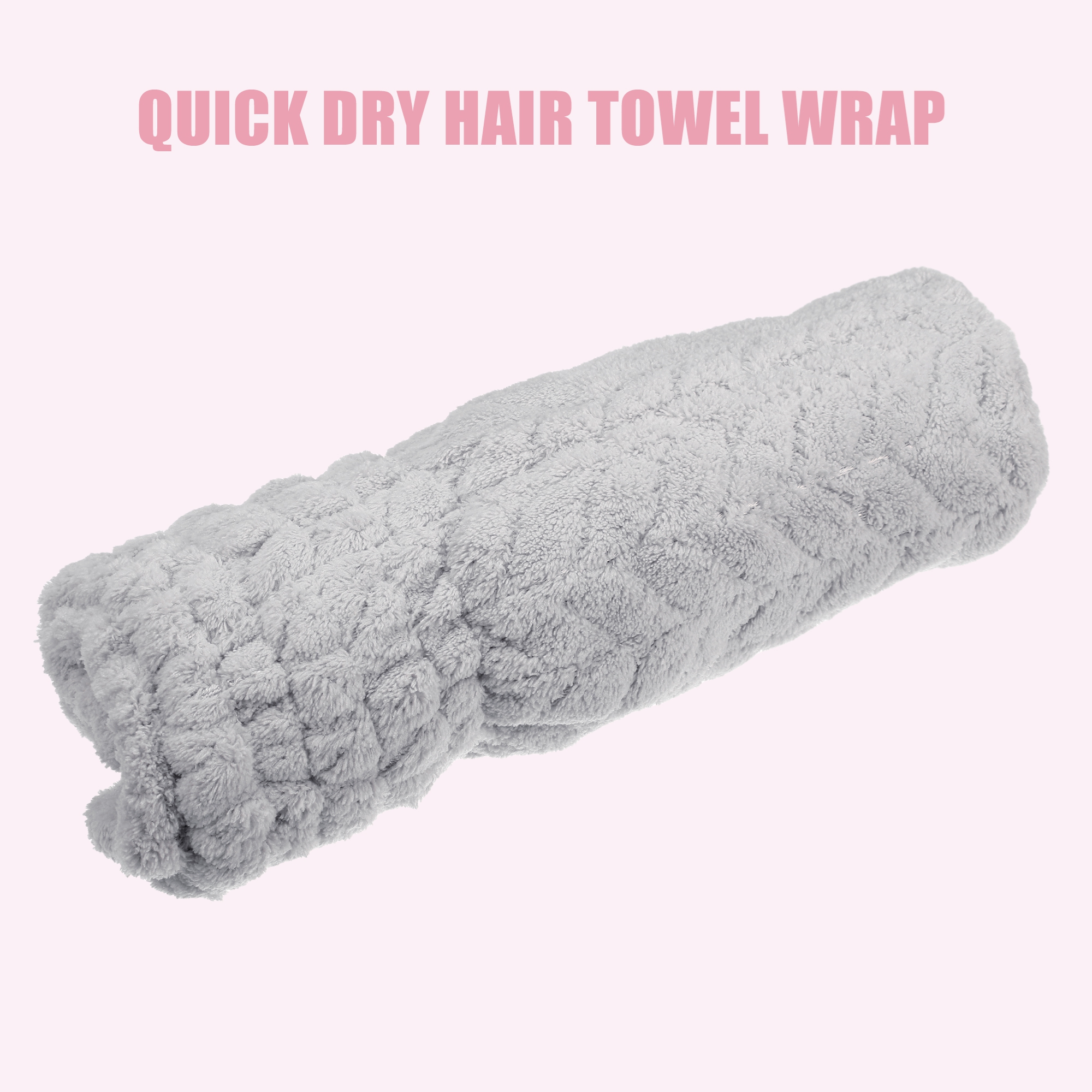 Unique Bargains Diamond Shape Hair Drying Towel Dry Cap Quick Drying Lightweight Gray