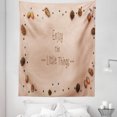 thumbnail image 1 of Pinecones Tapestry, Enjoy the Little Things Lettering in Autumn Frame Design Minimal Art, Fabric Wall Hanging Decor for Bedroom Living Room Dorm, 5 Sizes, Ecru Brown Burnt Orange, by Ambesonne, 1 of 1