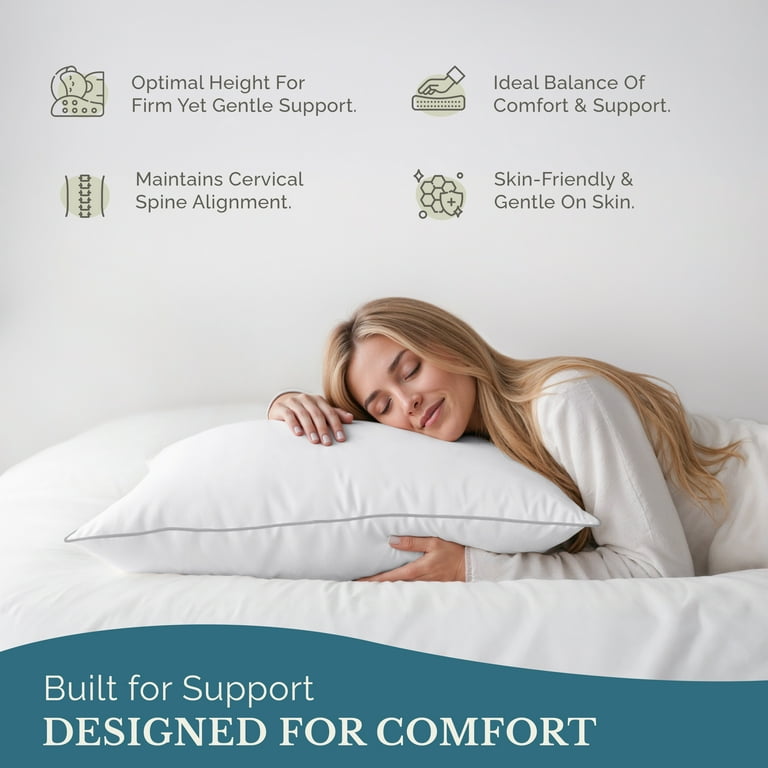 Casa Platino King Pillows, 2-Pack Medium Support photo 2