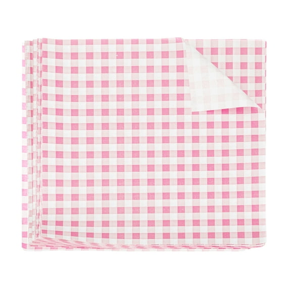 Uxcell 30pcs Square Checkered Wax Paper Sheets 8.66" x 8.66" Oil-absorbing Dry Food Wrapping Paper for Sandwich Baking Paper Liners Picnic Basket Bread Hamburger Wrap Kitchen, Pink