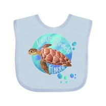 Inktastic Vero Beach, Florida Swimming Sea Turtle with Bubbles Boys or Girls Baby Bib