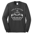 thumbnail image 2 of Wild Bobby, Life Is Better At The Lake, Men Long Sleeve Shirt, Charcoal, 3X-Large, 2 of 4