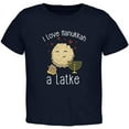 thumbnail image 1 of I Love Hanukkah A Lot Latke Toddler T Shirt Navy 3T, 1 of 1