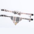 thumbnail image 5 of Collar de perro con pajarita y juego de correa: lindo collar de capucha de perro a cuadros clásico ajustable con campanas, 5 of 5