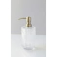 thumbnail image 2 of Rail19 Parisian Clear Fluted Glass Soap Dispenser - Refillable Lotion & Hand Soap for Kitchen and Bathroom, 10oz (Farmhouse Brass), 2 of 7