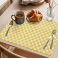 thumbnail image 3 of Retro Farm Beige Yellow Check Placemats Set of 6 Washable Table Mats for Holiday/Wedding Party, Indoor Outdoor Place Mats Rural Pastoral Buffalo Kitchen Dining Tabletop Decoration Placemat, 12x18IN, 3 of 7