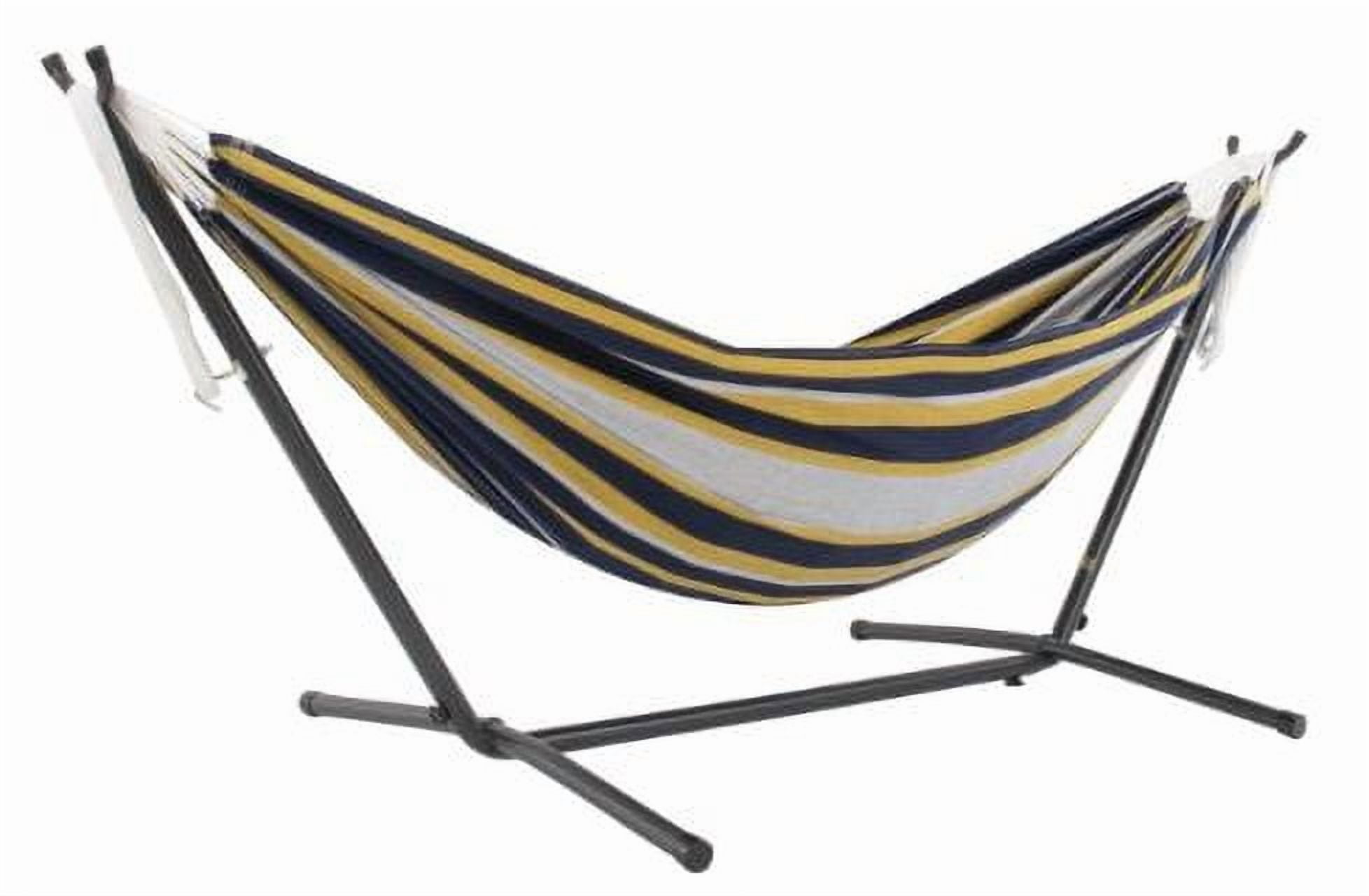 Vivere Double Cotton Hammock, Comfortable Daybed with Steel Stand, 9 Foot, Serenity
