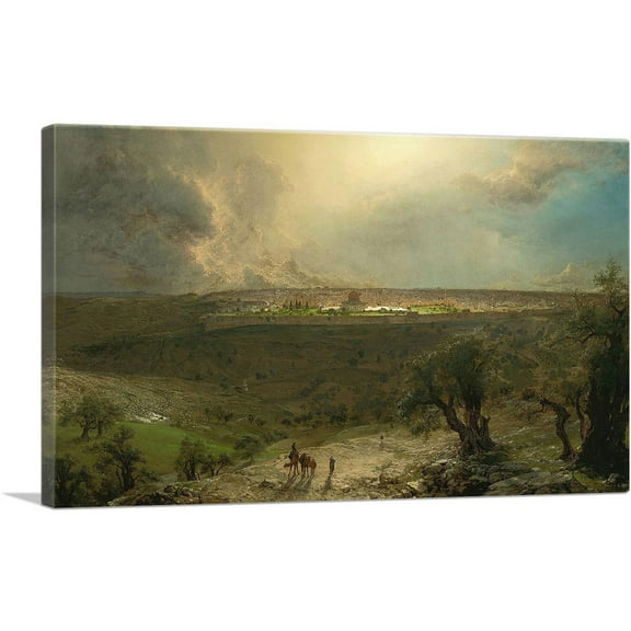 ARTCANVAS Jerusalem From The Mount Of Olives Canvas Art Print by Frederic Edwin Church - Size: 26" x 18" (0.75" Deep)