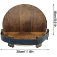 thumbnail image 5 of Wooden Vintage Whiskey Barrel Shelf Rustic Wall-Mounted Bourbon Liquor Bottle Display Rack Home Bar Storage, 5 of 5
