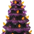 thumbnail image 3 of Milltown Merchants Purple and Black Halloween Ceramic Lighted Christmas Tree, 3 of 6