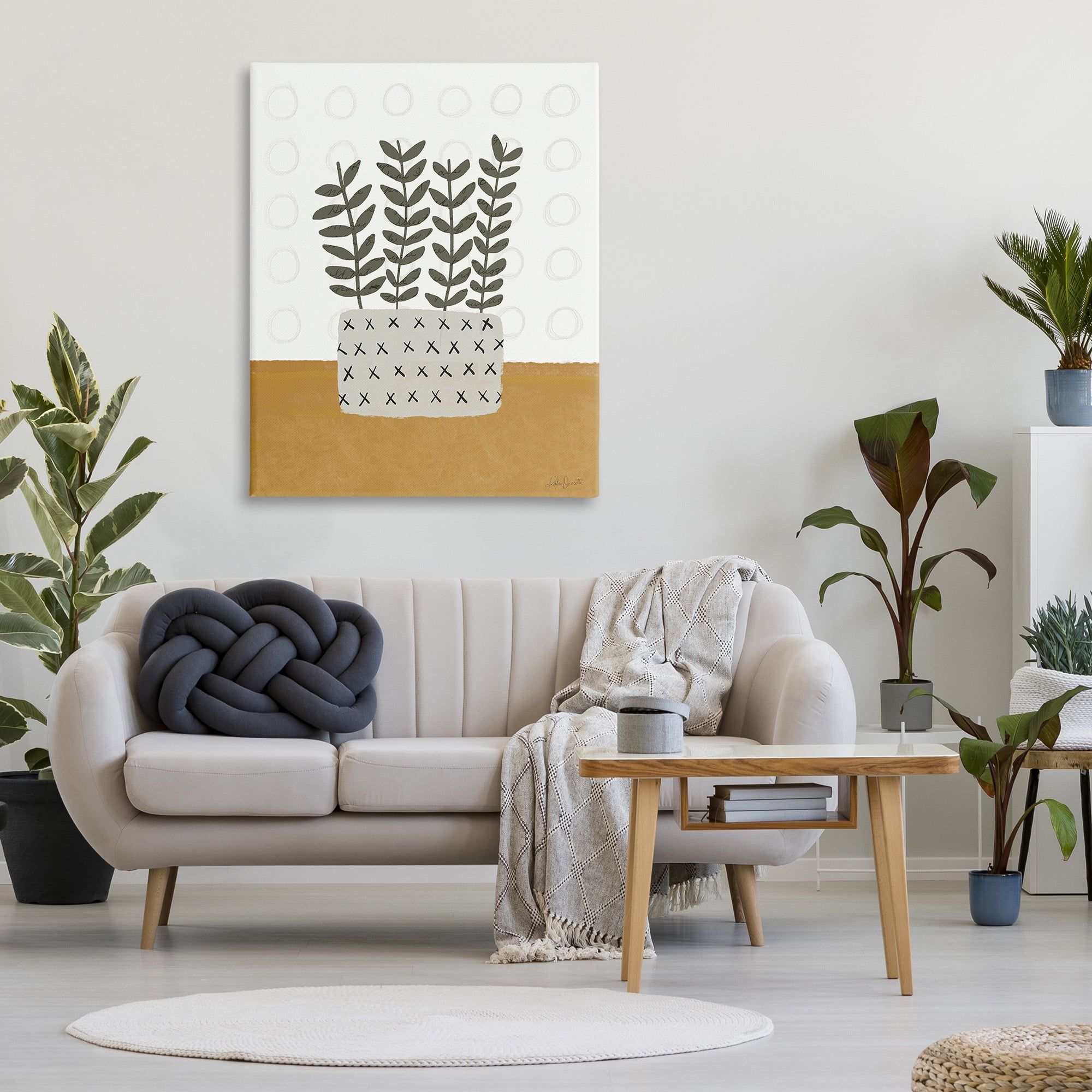 Stupell Industries Patterned Leaf Bouquet Botanical & Floral Painting Gallery Wrapped Canvas Art Print Wall Art, 36 x 48