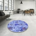 thumbnail image 4 of Ahgly Company Machine Washable Indoor Square Transitional Jeans Blue Area Rugs, 3' Square, 4 of 7