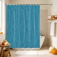 thumbnail image 4 of Lake Blue Shower Curtain, Waterproof Shower Curtains for Bathroom, Modern Simple Solid Color Linen Texture Washable Fabric Bathtub Curtain Set Bath Decor with 12 Hooks 72"x78", 4 of 8