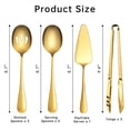 thumbnail image 3 of GPED 10 Pieces Stainless Steel Serving Utensils, Large Serving Utensils Set for Partie, Include 8.7" Pie Cake Server, 8.7" Serving Spoons, 8.7" Slotted Spoons, and 9.4" Tongs (Gold), 3 of 7