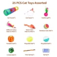thumbnail image 2 of 25-Piece Cat Toys Kit with Rainbow Tunnel - Interactive Cat Toy Bundle for Indoor Cats,Kitten Playtime Variety Set Includes Feather Teaser,Springs,Balls,Mice & Noise Toys, 2 of 7