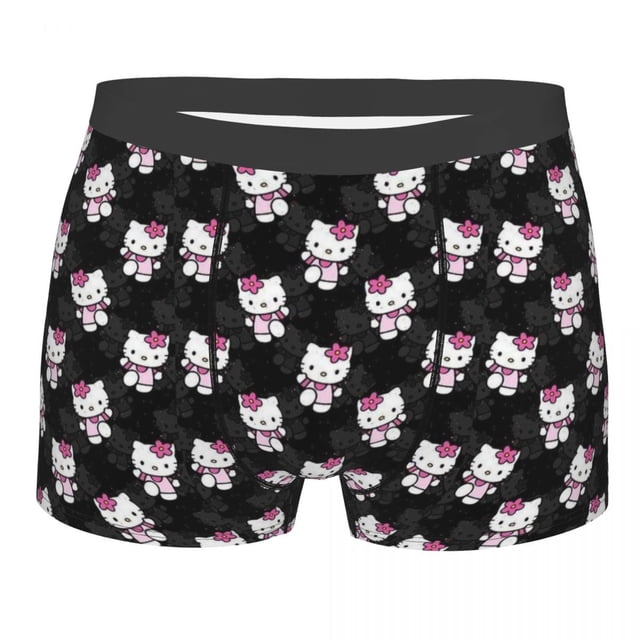 Hello Kitty Pattern Underwear Male Print Customized Sanrio Cartoon Boxer Briefs Shorts Panties Soft Underpants good