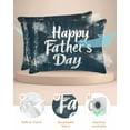 thumbnail image 2 of Hokiten Pillow Cases Standard Size Set of 2, Lumbar Pillow Covers, Happy Father's Day Satin Pillowcases with Zipper for Hair/Skin, Pillow Protector Cover, Dark Blue Shabby Wooden Grain 20x26 Inches, 2 of 6
