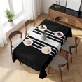 thumbnail image 3 of Black White Stripe Table Cloth Waterproof Tablecloths, Modern Rustic Vertical Striped Tablecloth Dining Table Cover for Kitchen Party Tabletop Outdoor, Rectangle Tablecloth 60x120 Inch, 3 of 9