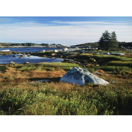 View of Sea with Coastline, Nova Scotia, Canada Print Wall Art By Greg