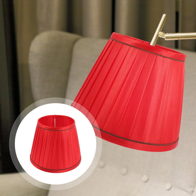 QUMIIRITY 1Pack Red Pleated Cloth Lampshade for Table Lamp Home Decoration 11.8x6.7in