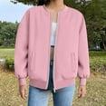 thumbnail image 2 of iHPH7 Light Jackets for Women Fall Fashion Womens Bomber Jacket Lightweight Jacket Women Bomber Jacket Women Womens Jackets Casual Fall Womens Clothes Pink L, 2 of 6