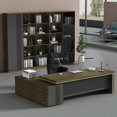 thumbnail image 2 of Mid Century Dark Wood Office Desk L Shaped Vanity Free Shipping Dark Wood Computer Desks Organizer European Escritorio Furniture My Lux Decor Round, 2 of 30