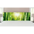 thumbnail image 1 of East Headboard, Bamboo Forest with Morning Sunlight Sun Beams Through Trees Jungle Scene, Upholstered Decorative Metal Bed Headboard with Memory Foam, King Size, Lime Green Yellow, by Ambesonne, 1 of 4
