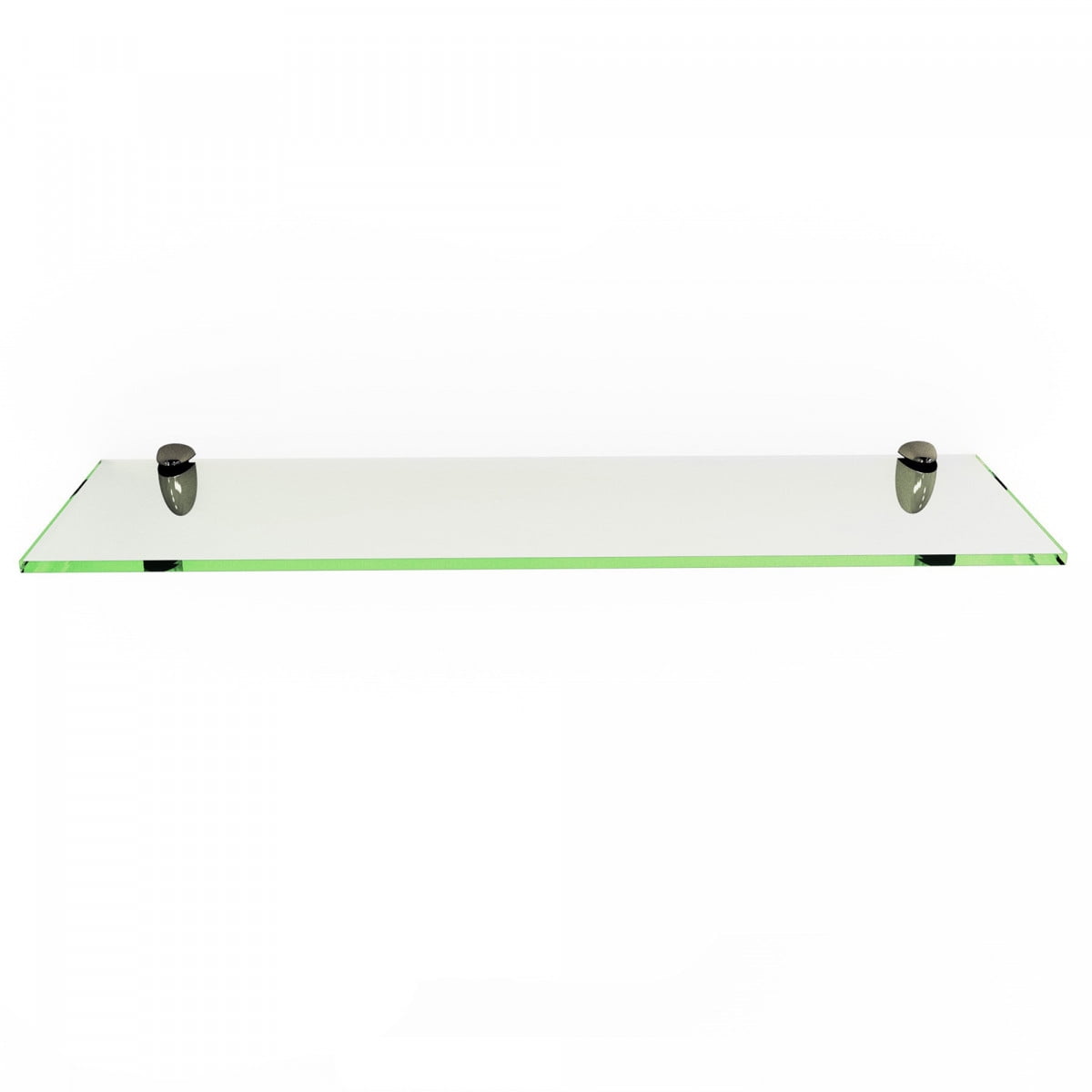 Polished Chrome Finish 27" Rectangle Floating Glass Shelf