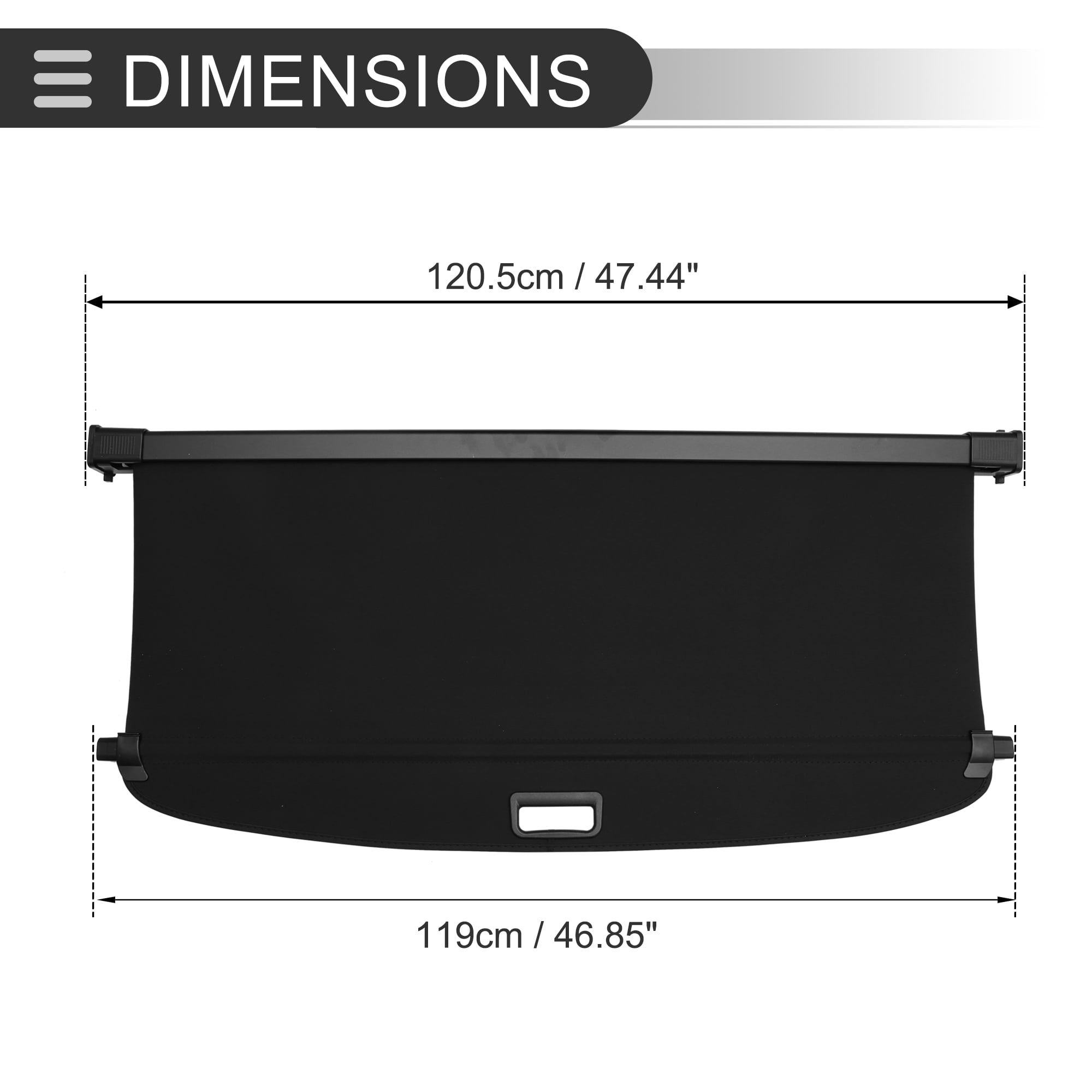 Unique Bargains Car Trunk Retractable Cargo Cover for Lincoln Rear Trunk Shade Black