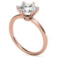 thumbnail image 2 of Solitaire Brilliance 2CT Round Brilliant Moissanite Solitaire Engagement 6 Prong Ring 14K Rose Gold, Ring Size 7.5, 2 of 5