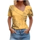 thumbnail image 1 of Top de Verano Mujeres Cuello en V Casual Top de Manga Corta, Ligera Primavera Y Blusa de Verano para las Mujeres, 1 of 5